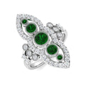 Emerald Diamond Ring 1.23ct – SR7626~EM – 18k White Gold
