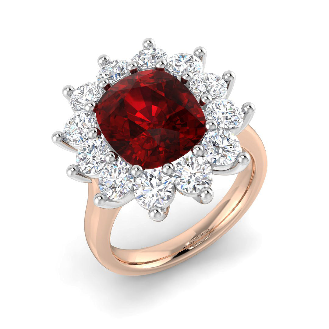 Cluster Diamond Ring 3.85ct–7.12ct – SL9378~RY – 18k Rose Gold