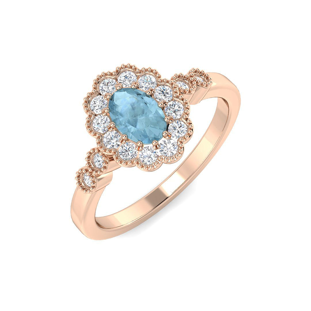 Vintage Diamond Ring 0.63ct – SR7495~AQ – 18k Rose Gold