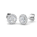 Halo Diamond Ring 0.57ct – SE5375-4.0MM – 18k White Gold