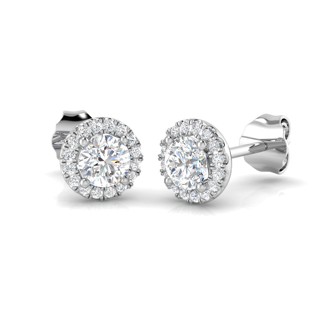 Halo Diamond Ring 0.57ct – SE5375-4.0MM – 18k White Gold