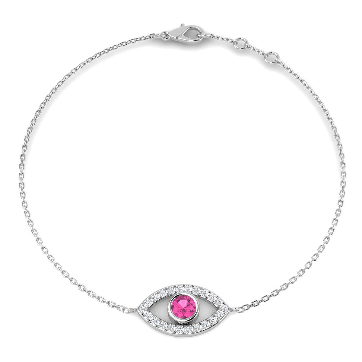 Pink Sapphire Diamond Ring 0.52ct – SB3012~PS – 18k White Gold