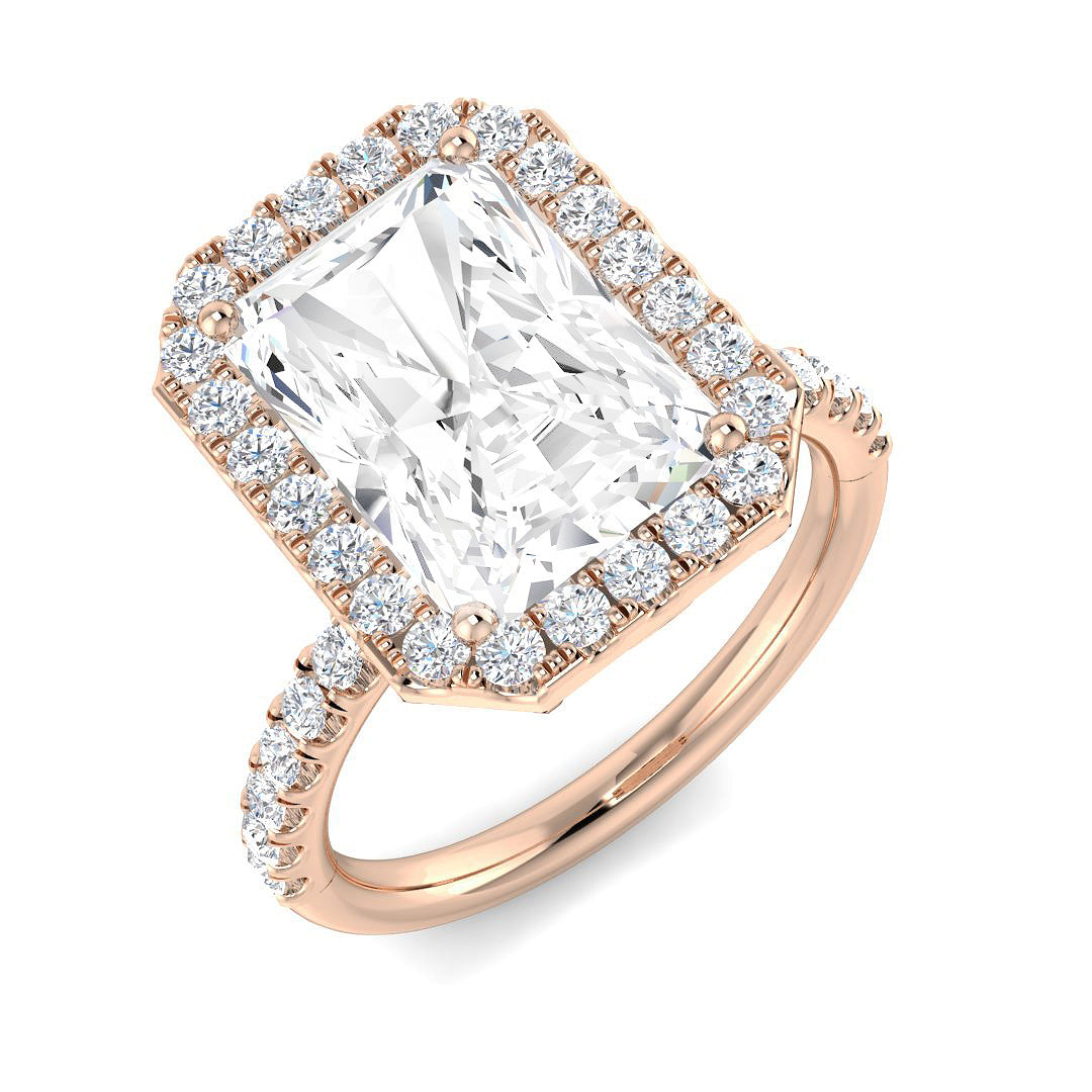 Halo Diamond Ring 0.98ct–5.71ct – SL9675 – 18k Rose Gold
