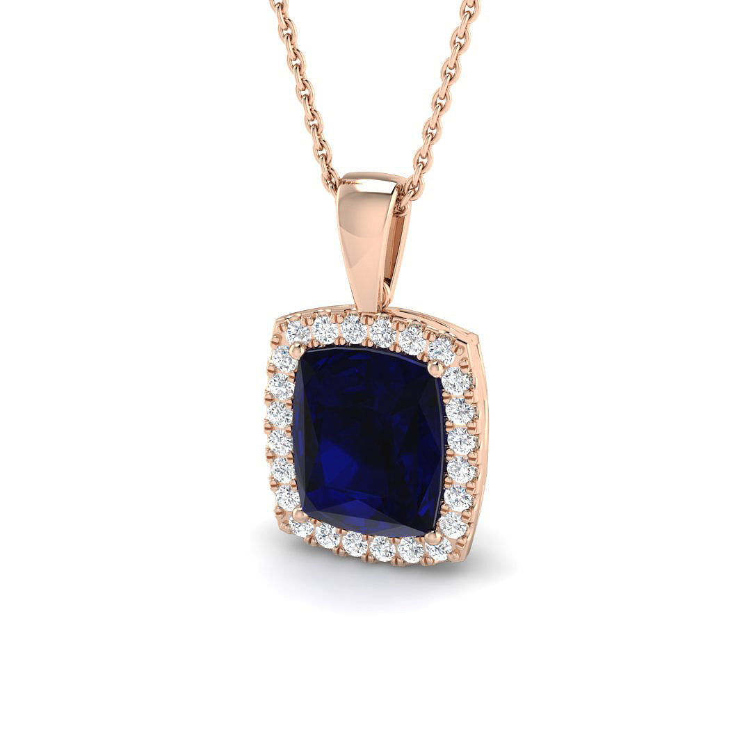 Blue Sapphire Diamond Ring 1.24ct–6.18ct – SP4285~BS – 18k Rose Gold