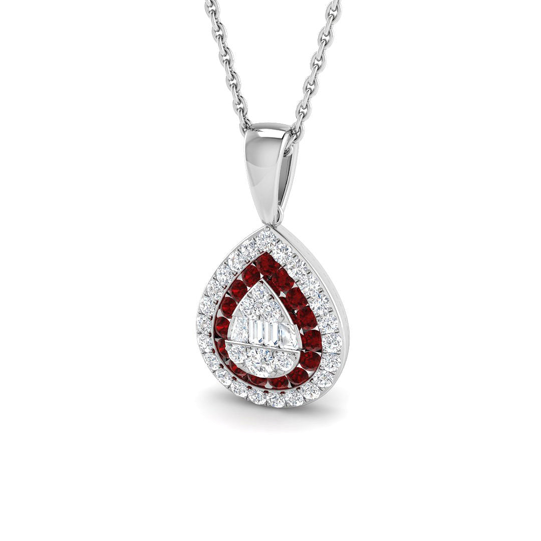 Ruby Diamond Ring 0.43ct – SP6775~RY – 18k White Gold