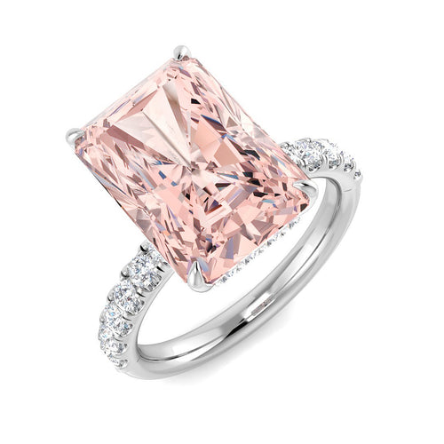 Engagement Lab-Grown Diamond Ring 6.66ct – SR7153~LGPINK – 18k White Gold