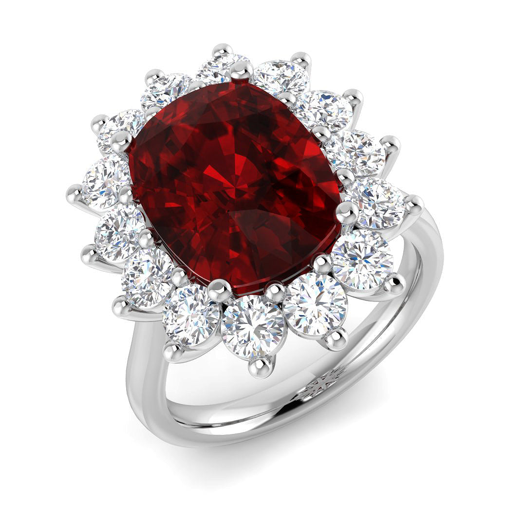 Cluster Diamond Ring 7.39ct – SR705~RY – 18k White Gold