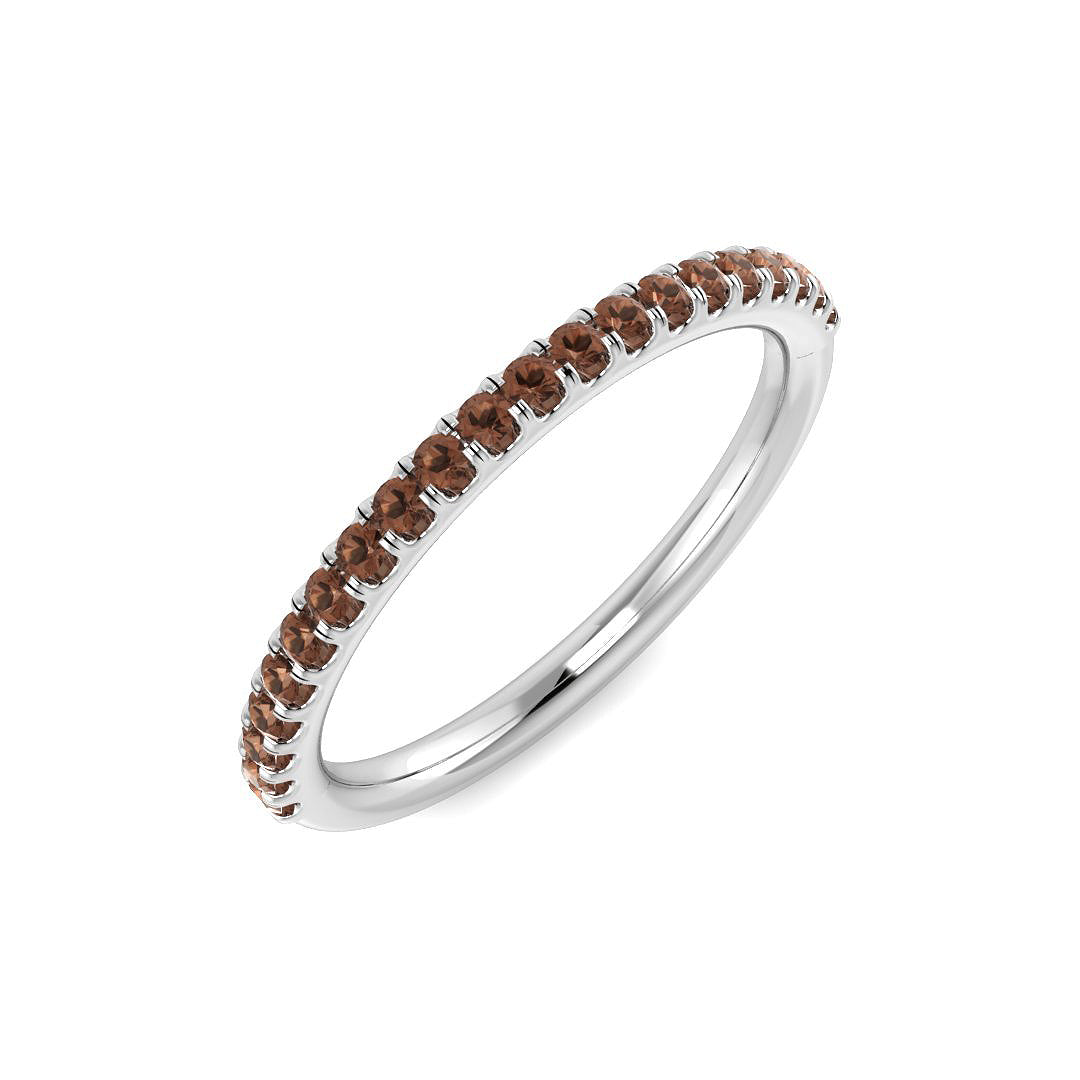 Half Eternity Diamond Ring 0.27ct – SR7957~BRN – 18k White Gold