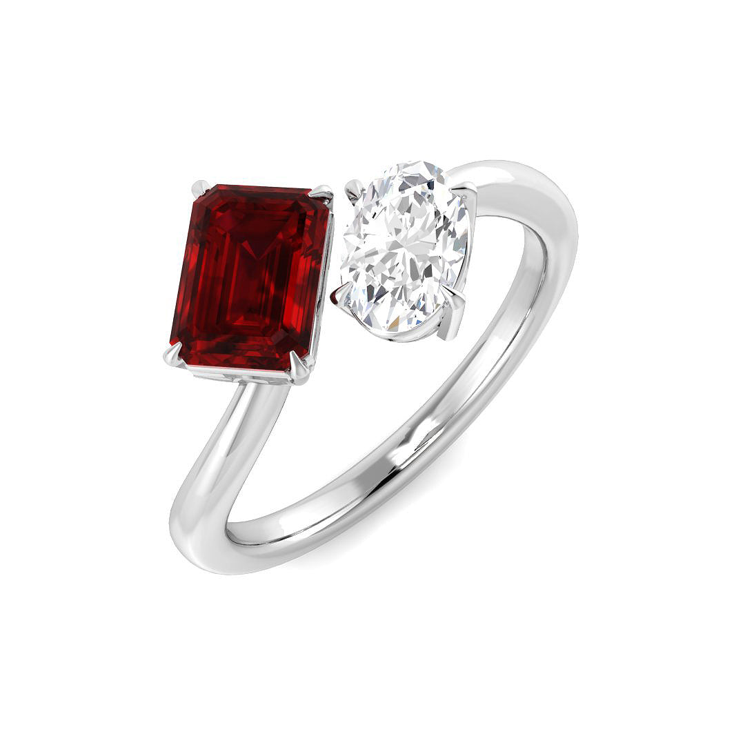 Fancy Diamond Ring 1.73ct – SR2052~RY – 18k White Gold