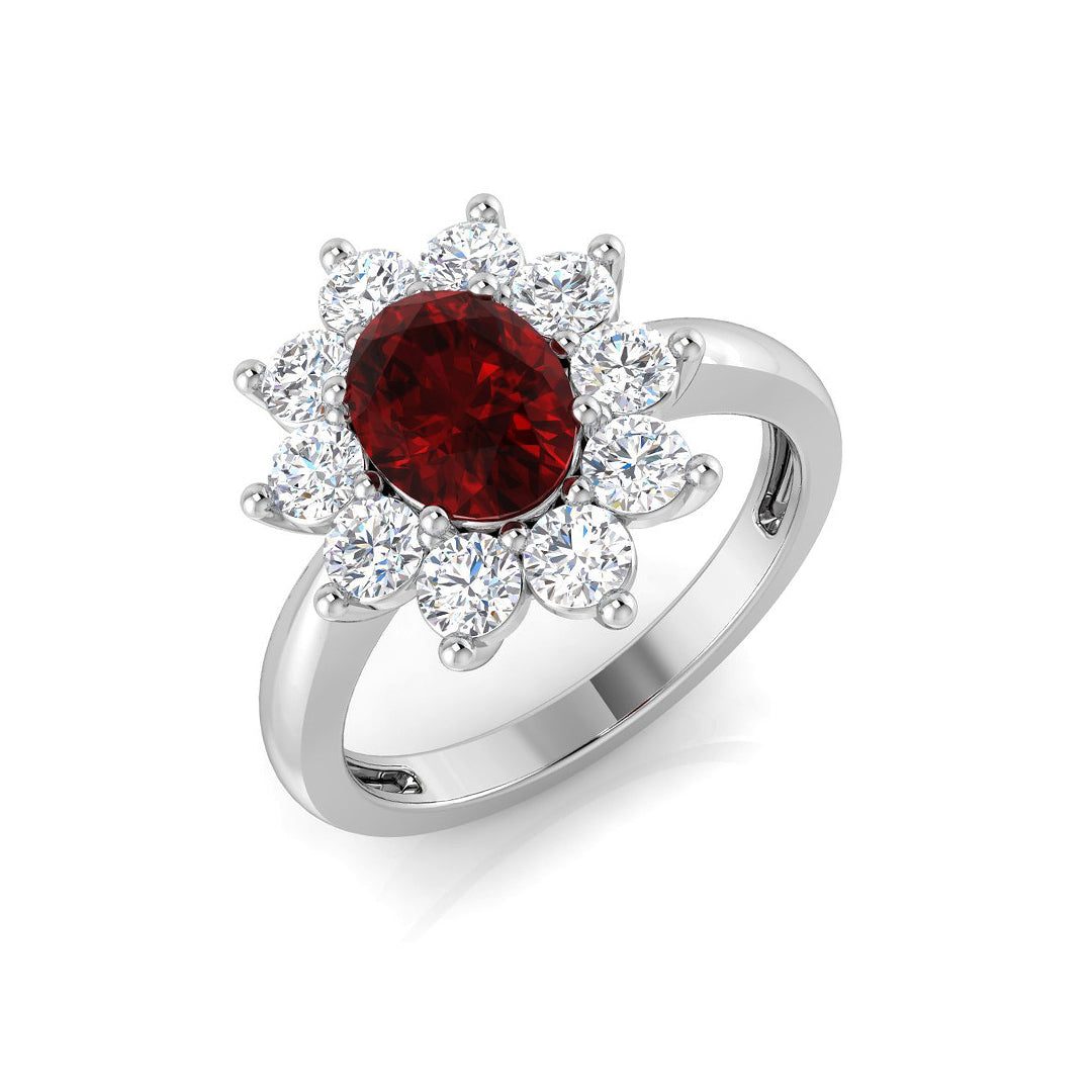 Ruby Diamond Ring 2.23ct – SL9358~RY – 18k White Gold