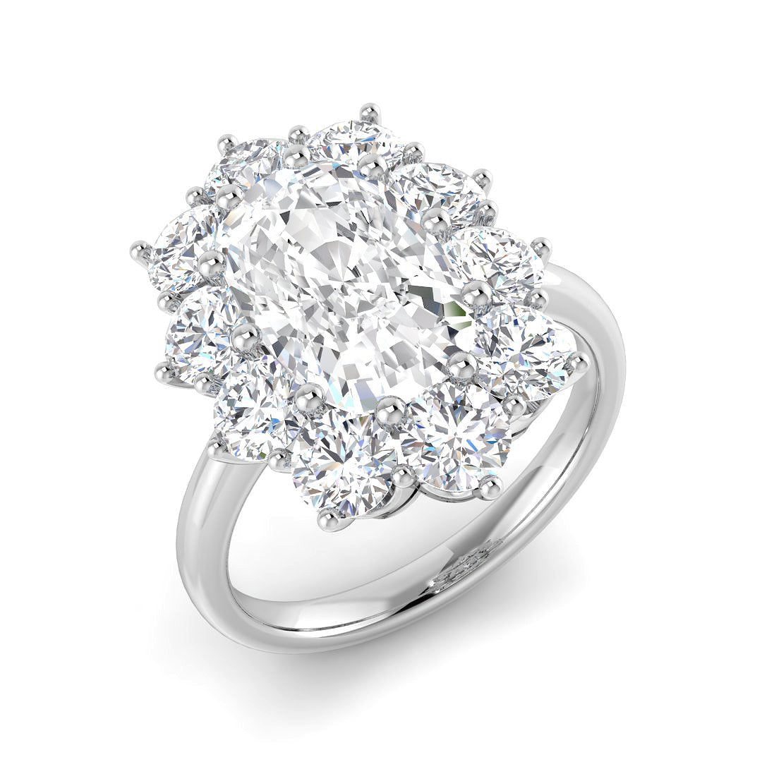 Cluster Lab-Grown Diamond Ring 4.05ct–4.92ct – SR7519 – 18k White Gold
