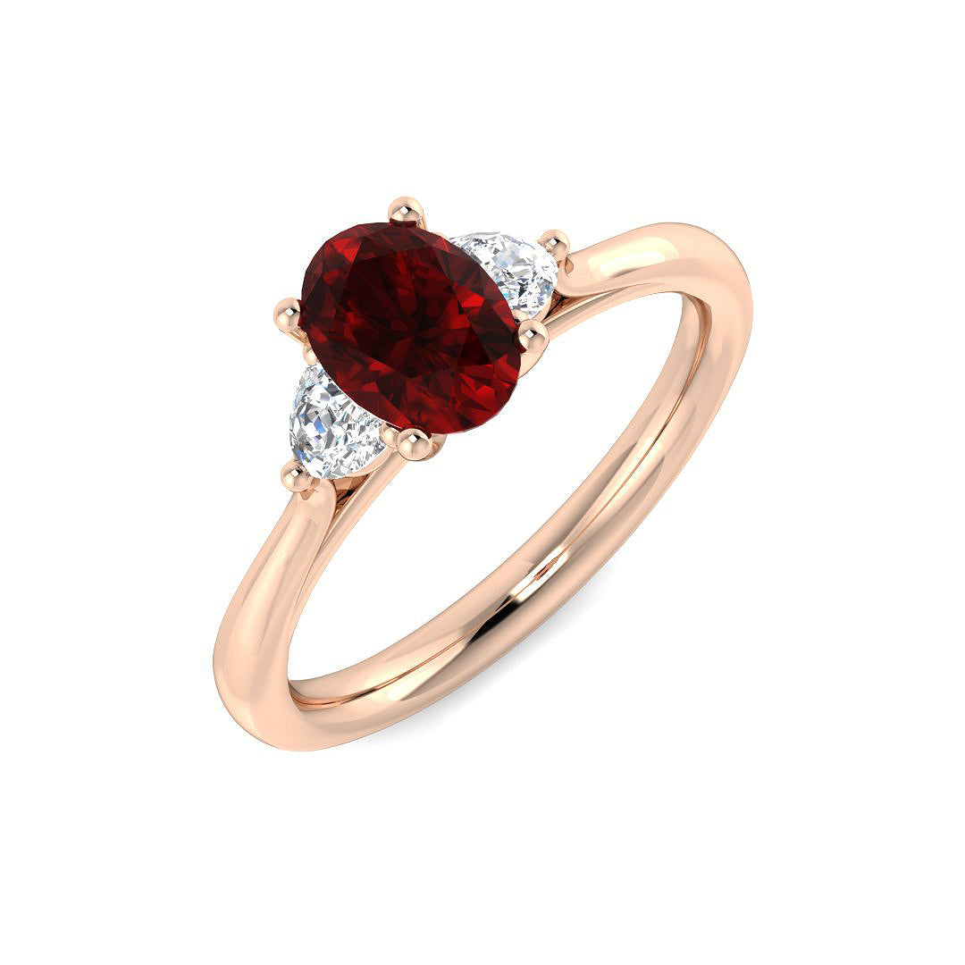 Ruby Diamond Ring 0.88ct – SR1162~RY – 18k Rose Gold