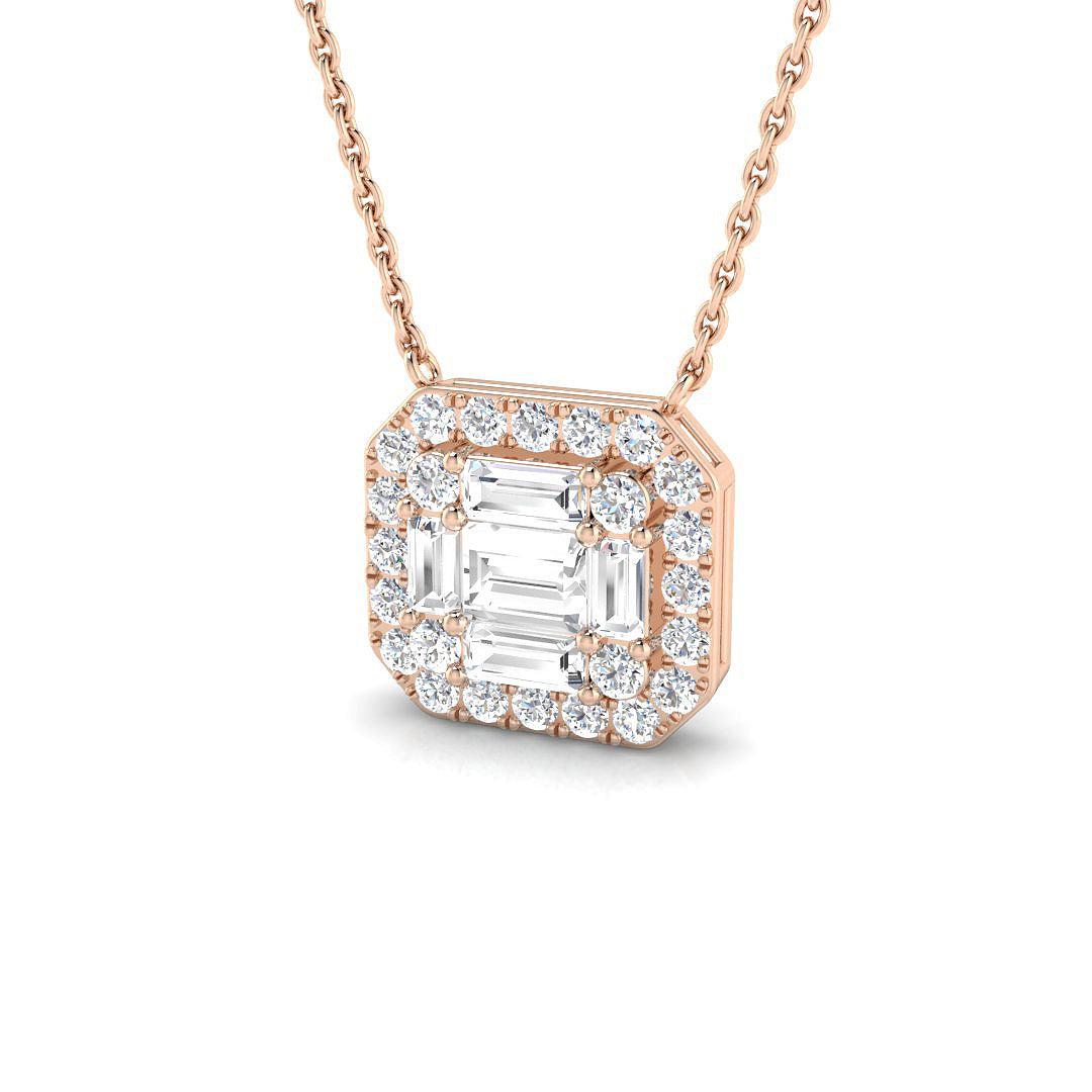 Baguette & Brilliant Diamond Ring 0.71ct – SP3783A – 18k Rose Gold