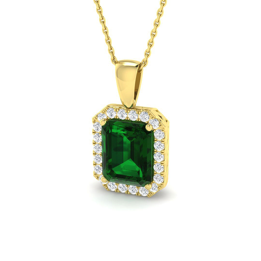 Emerald Diamond Ring 2.45ct–4.77ct – SP3922~EM – 18k Yellow Gold