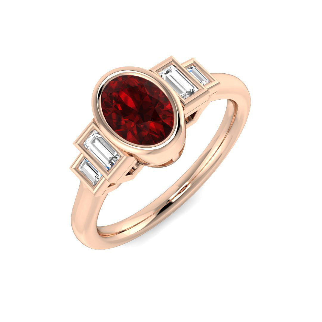 Ruby Diamond Ring 1.24ct – SR1923~RY – 18k Rose Gold