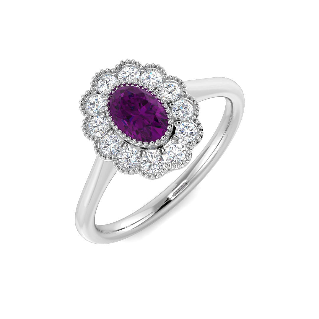 Vintage Diamond Ring 0.9ct – SR7486~PUR – 18k White Gold
