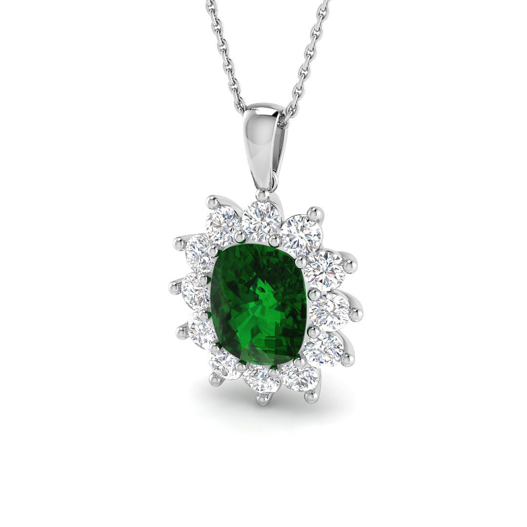 Emerald Lab-Grown Diamond Ring 3.01ct–5.49ct – SP6664~EM – 18k White Gold