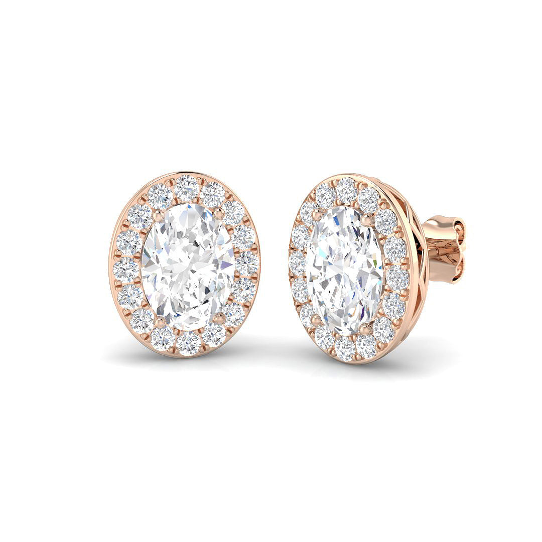 Halo Lab-Grown Diamond Ring 3.76ct – SE7303 – 18k Rose Gold